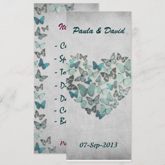 結婚式の進行表 招待状 (正面/裏面)