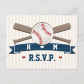 結婚式の野球テーマの返信はがき(名入れ) インビテーションポストカード (正面)