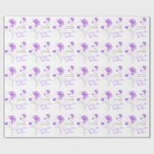 結婚式の野生の花の紫色の灰色の芸術の覆い ラッピングペーパー (フラット)