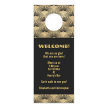 結婚式の金ゴールドのアールデコの歓迎のイベントIteneary