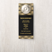 結婚式の金ゴールドのアールデコの歓迎のイベントIteneary ドアノブサイン (ノブ)