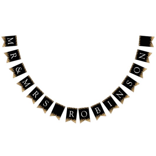 結婚式の金ゴールドの輝きの金ゴールドライト バンティングフラッグ (全)