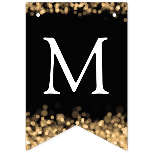 結婚式の金ゴールドの輝きの金ゴールドライト バンティングフラッグ (第1の旗)