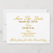 結婚式の鐘金飛んだカードCust. セーブザデート (裏面)