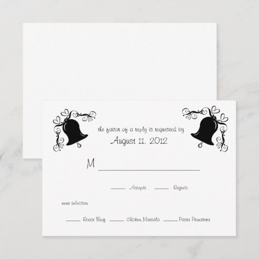 結婚式の鐘 出欠カード (正面/裏面)