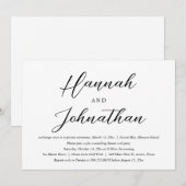 結婚式の隠しパーティーとディナー 招待状 (正面/裏面)