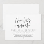 結婚式の隠し事、さぁお祝いしよう 招待状 (正面/裏面)