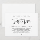 結婚式の隠し事、特別なものは何もなし、ただ愛を祝う 招待状 (正面/裏面)