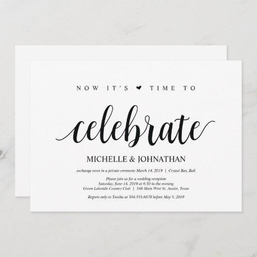 結婚式の隠し子出産のお祝いの招待状です。 招待状 (正面/裏面)