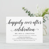 結婚式の隠し立て、エレガントで上品なブラックスクリプト 招待状 (スタンド正面)