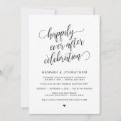 結婚式の隠し立て、シンプルで上品なブラックカリグラフィー 招待状 (正面)