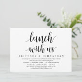 結婚式の隠し立て、ランチに一緒に、 新婚夫婦のご招待 招待状 (スタンド正面)