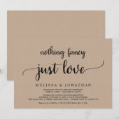 結婚式の隠し立て, 何も豪華ではない、ただ愛, クラフト 招待状 (正面/裏面)