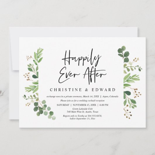 結婚式の隠し立て、幸せな日々を祈ってのディナー 招待状 (正面)