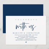 結婚式の隠し立て, 現代的, 私たちと一緒に祝おうパーティー 招待状 (正面/裏面)