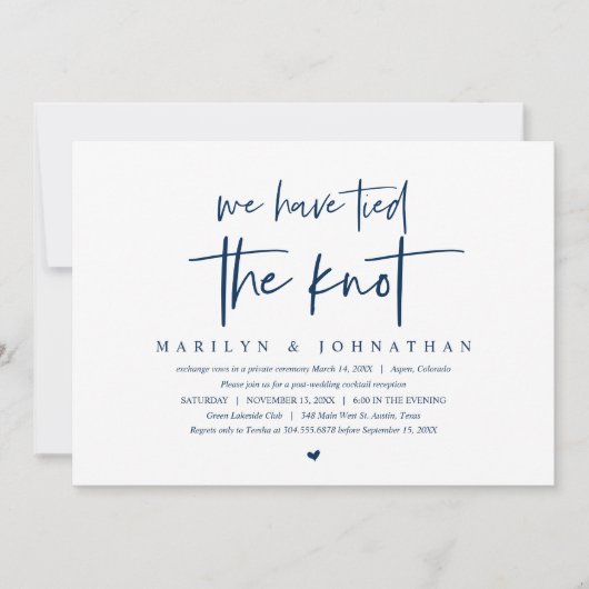 結婚式の隠し立て, 現代的, 結婚したパーティー 招待状 (正面)