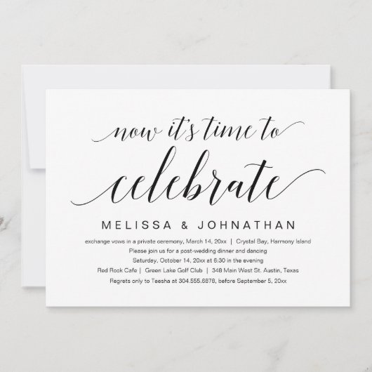 結婚式の隠し結婚式、さあお祝いしよう 招待状 (正面)