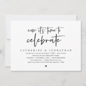 結婚式の隠し結婚式, 現代のミニマリスト, お祝い 招待状 (正面)