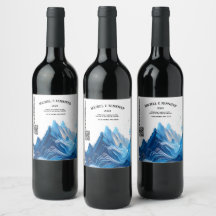 結婚式の青いラベル