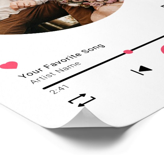 結婚式の音楽QRコード カップル記念日の写真 ポスター (角)