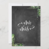 結婚式の食事と緑のチャペル 招待状 (裏面)