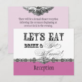 結婚式の食事と飲み会のフォーマルな招待状 招待状 (正面/裏面)