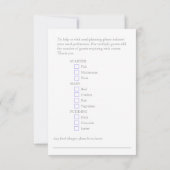 結婚式の食事の上等の紫色の花の応答カード 出欠カード (裏面)