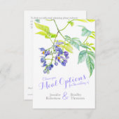 結婚式の食事の上等の紫色の花の応答カード 出欠カード (正面/裏面)