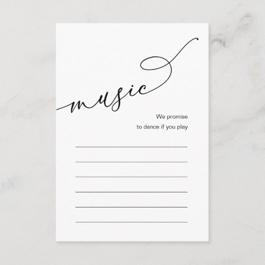 結婚式の食事の歌の音楽のオプション エンクロージャーカード (正面)