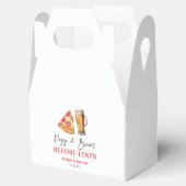 結婚式の食事会前のピザとドリンクのプレパーティ フェイバーボックス (オープン)