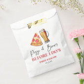 結婚式の食事会前のピザとビール フェイバーバッグ (封をした状態)