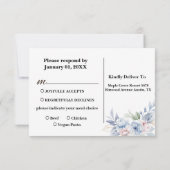 結婚式の食事確認はがき（フラワーリスト） 出欠カード (裏面)