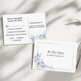 結婚式の食事確認はがき（フラワーリスト） 出欠カード