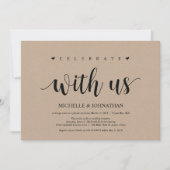 結婚式の駆け落ちを祝おう 誘ってくれてありがとう 招待状 (正面)