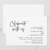 結婚式の駆け落ちパーティー、お祝いしましょう、ご招待 招待状 (正面/裏面)