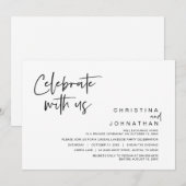 結婚式の駆け落ちパーティー、お祝いしましょう 招待状 (正面/裏面)