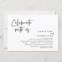 結婚式の駆け落ちパーティー、お祝いしましょう 招待状