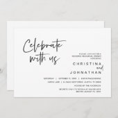 結婚式の駆け落ちパーティー、お祝いしましょう 招待状 (正面/裏面)