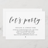 結婚式の駆け落ちパーティー、Let's Party 招待状 (正面/裏面)