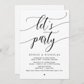結婚式の駆け落ち祝い、パーティしよう 招待状 (正面/裏面)