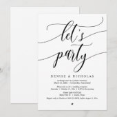 結婚式の駆け落ち祝賀会、パーティーをしよう 招待状 (正面/裏面)