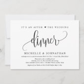結婚式の駆け落ち、その後の結婚式の夕食 招待状 (正面)