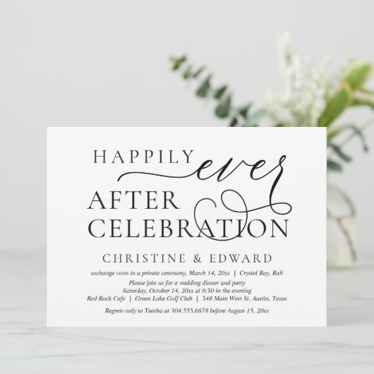 結婚式の駆け落ち、ハッピーエバーアフターお祝い 招待状 (スタンド正面)