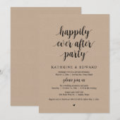 結婚式の駆け落ち、ハッピーエバーアフターパーティー、クラフト 招待状 (正面/裏面)
