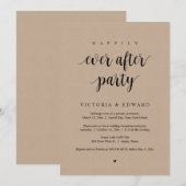 結婚式の駆け落ち、ハッピーエバーアフターパーティー、クラフト 招待状 (正面/裏面)