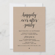 結婚式の駆け落ち、ハッピーエバーアフター パーティーの招待状
