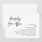 結婚式の駆け落ち、ハッピーエンドのお祝い 招待状 (正面/裏面)