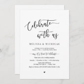 結婚式の駆け落ち, 一緒にお祝いしましょう, カジュアル 招待状 (正面/裏面)