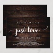 結婚式の駆け落ち, 何も豪華ではなく愛だけの招待状 招待状 (正面/裏面)