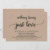 結婚式の駆け落ち, 何も豪華ではなく、ただ愛を, クラフト 招待状 (正面/裏面)